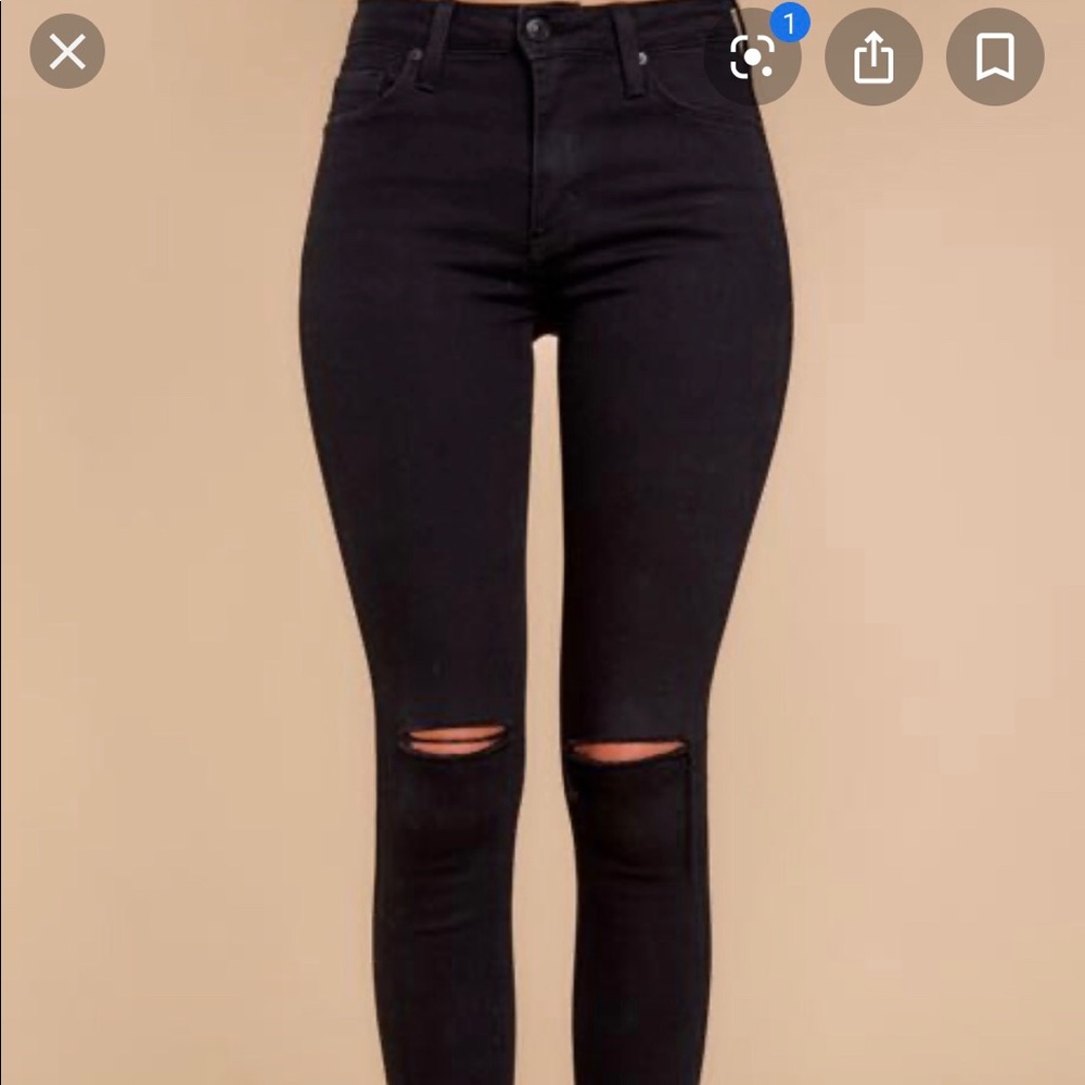 Just Black Mid Rise Ripped Skinny Jean